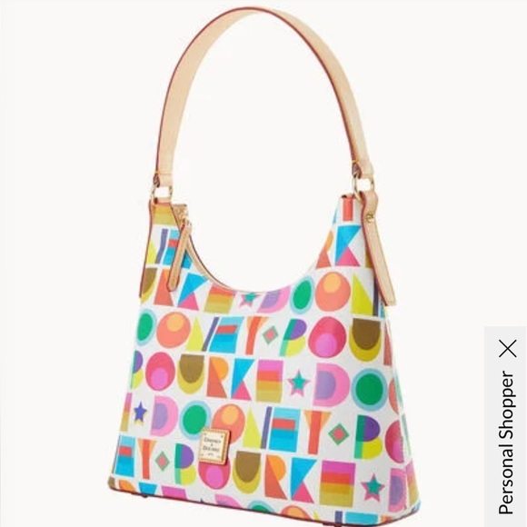 Dooney & Bourke Multicolor Art Deco Hobo Bag, NWT - Picture 3 of 13